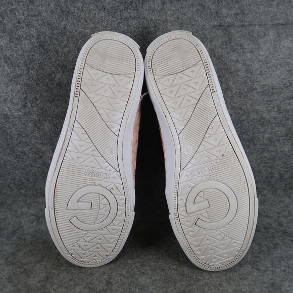 G by Guess Shoes Womens 8 Casual Sneaker Quilted Pink Lace Up Flat Fashion Logo - Picture 10 of 12